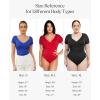 image:imagePopilush Shapewear Bodysuits for Women Tummy Control Short Sleeve Corset V Neck Bodysuit Concert OutfitsBlack