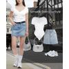 image:imagePopilush Shapewear Bodysuits for Women Tummy Control Short Sleeve Corset V Neck Bodysuit Concert OutfitsWhite