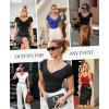 image:imagePopilush Shapewear Bodysuits for Women Tummy Control Short Sleeve Corset V Neck Bodysuit Concert OutfitsWhite