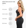 image:imagePopilush Shapewear Dress Built in Bra  Maxi Bodycon Dresses Mock Neck Sleeveless Summer Dress for WomenBlack