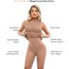 image:imagePopilush Shapewear Dress Built in Bra  Maxi Bodycon Dresses Mock Neck Sleeveless Summer Dress for WomenBrown