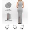 image:imagePopilush Shapewear Dress Built in Bra  Maxi Bodycon Dresses Mock Neck Sleeveless Summer Dress for WomenGrey