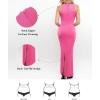 image:imagePopilush Shapewear Dress Built in Bra  Maxi Bodycon Dresses Mock Neck Sleeveless Summer Dress for WomenPink