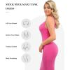 image:imagePopilush Shapewear Dress Built in Bra  Maxi Bodycon Dresses Mock Neck Sleeveless Summer Dress for WomenPink