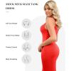 image:imagePopilush Shapewear Dress Built in Bra  Maxi Bodycon Dresses Mock Neck Sleeveless Summer Dress for WomenRed