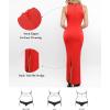 image:imagePopilush Shapewear Dress Built in Bra  Maxi Bodycon Dresses Mock Neck Sleeveless Summer Dress for WomenRed