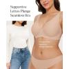 image:imageSeamless Bras for Women No Underwire Push Up Bra Comfy Wireless Supportive Bralettes Deep V Comfortable Tshirt Bra Beige L