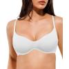 image:imagePopilush Balconette Bras for Women  Unlined Underwire No Padding Comfy Demi Plunge Bra for Everyday WearWhite