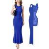 image:imagePopilush Builtin Bra Shapewear Maxi Long Dresses for Women Bodycon Sleeveless Modal Casual Formal Tummy Control DressBlue
