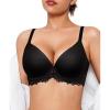 image:imagePopilush Minimizer Bras for Women Full Coverage Push Up Lace Bra Supportive with Underwire for Everyday Wear Black 36C