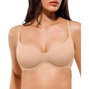 image:imagePopilush Balconette Bras for Women  Unlined Underwire No Padding Comfy Demi Plunge Bra for Everyday WearNude