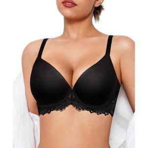 image:imagePopilush Minimizer Bras for Women Full Coverage Push Up Lace Bra Supportive with Underwire for Everyday Wear Black 36C