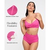 image:imagePopilush Bikini Tops for Women  Twist Front V Neck Push Up Padded Swim Top with Adjustable Straps Beach SwimwearPink
