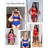 image:imagePopilush Bikini Tops for Women  Twist Front V Neck Push Up Padded Swim Top with Adjustable Straps Beach SwimwearPink
