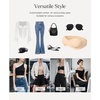image:imagePopilush Bras for Women Push Up Strapless Bralettes Full Coverage Seamless Bandeau Underwire TShirt Bras  2 Pack Bright Ube  Black 38D