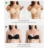 image:imagePopilush Bras for Women Push Up Strapless Bralettes Full Coverage Seamless Bandeau Underwire TShirt Bras  2 Pack Bright Ube  Black 38D