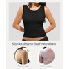 image:imagePopilush Builtin Bra Tank Tops for Women Sleeveless Round Neck Casual Top Summer Ribbed Fitted Workout TanksBlack