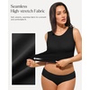 image:imagePopilush Builtin Bra Tank Tops for Women Sleeveless Round Neck Casual Top Summer Ribbed Fitted Workout TanksBlack