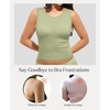 image:imagePopilush Builtin Bra Tank Tops for Women Sleeveless Round Neck Casual Top Summer Ribbed Fitted Workout TanksLight Green