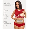image:imagePopilush Builtin Bra Tank Tops for Women Sleeveless Round Neck Casual Top Summer Ribbed Fitted Workout TanksRed