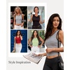 image:imagePopilush Builtin Bra Tank Tops for Women Sleeveless Round Neck Casual Top Summer Ribbed Fitted Workout TanksRed