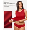 image:imagePopilush Builtin Bra Tank Tops for Women Sleeveless Round Neck Casual Top Summer Ribbed Fitted Workout TanksRed