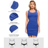 image:imagePopilush Mini Dresses for Women UNeck Shapewear Tummy Control Bodycon Ruched Dress Party Club Date Night Going OutBlue