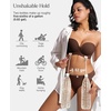 image:imagePopilush Strapless Bras for Women Push Up Bra Non Slip Wireless Supportive Padded Bras Seamless Comfortable Tube BraBrown