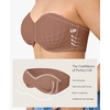 image:imagePopilush Strapless Push Up Minimizer Bras for Women Bandeau Support Unlined Bra No Padding Underwire Everyday Bras Tube TopBrown