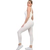 image:imagePopilush White Jumpsuits for Women BuiltIn Bra Square Neck Ribbed Bodycon Workout Seamless Leggings M