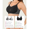 image:imagePopilush Wireless Bras for Women  Push Up Full Coverage Seamless Supportive Bralette No Underwire Mesh Crossover TShirt BraBlack