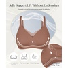 image:imagePopilush Wireless Bras for Women  Push Up Full Coverage Seamless Supportive Bralette No Underwire Mesh Crossover TShirt BraBrown