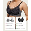 image:imagePopilush Wireless Bras for Women  Push Up Full Coverage Seamless Supportive Bralette No Underwire Mesh Crossover TShirt BraLeopard Black