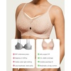 image:imagePopilush Wireless Bras for Women  Push Up Full Coverage Seamless Supportive Bralette No Underwire Mesh Crossover TShirt BraLeopard Skin