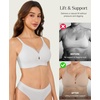 image:imagePopilush Wireless Bras for Women  Push Up Full Coverage Seamless Supportive Bralette No Underwire Mesh Crossover TShirt BraWhite