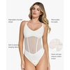 image:imagePopilush Women Mesh Shapewear Bodysuit Tummy Control Going Out Corset Tops Built in Bra Body SuitsWhite
