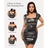 image:imagePopilush Women Off Shoulder Cocktail Dress with Builtin Bra Shapewear Ruched Metallic Mini Bodycon DressBlack