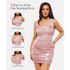 image:imagePopilush Women Off Shoulder Cocktail Dress with Builtin Bra Shapewear Ruched Metallic Mini Bodycon DressPink