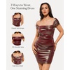 image:imagePopilush Women Off Shoulder Cocktail Dress with Builtin Bra Shapewear Ruched Metallic Mini Bodycon DressRed