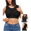 image:imagePopilush Builtin Bra Tank Tops for Women Sleeveless Round Neck Casual Top Summer Ribbed Fitted Workout TanksBlack