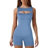 image:imagePopilush Seamless Romper for Women Built in Bra Yoga Athletic Backless JumpsuitBlue