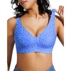 image:imagePopilush Wireless Bras Women Seamless No Underwire Push Up Bra Supportive Deep V Bralette Everyday Comfortable TShirt BraSky Blue