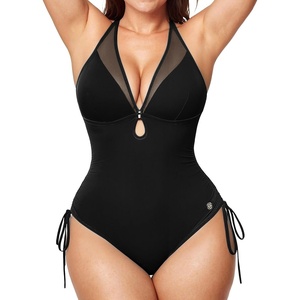 image:imagePopilush Bathing Suit for Women Tummy Control Shapewear Swimsuit Mesh One Piece Slimming Swimsuit with Builtin BraBlack