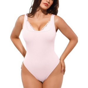 image:imagePopilush Body Suits for Womens Modal Shapewear Bodysuit Tummy Control Lace Layered Bra Going Out Tops Pink