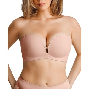 image:imagePopilush Strapless Bras for Women Push Up Bra Non Slip Wireless Supportive Padded Bras Seamless Comfortable Tube BraNude