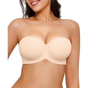 image:imagePopilush Strapless Push Up Minimizer Bras for Women Bandeau Support Unlined Bra No Padding Underwire Everyday Bras Tube TopPink