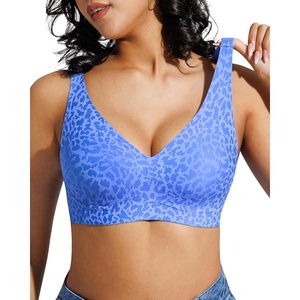 image:imagePopilush Wireless Bras Women Seamless No Underwire Push Up Bra Supportive Deep V Bralette Everyday Comfortable TShirt BraSky Blue