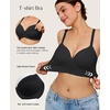 image:imagePopilush Bras for Women No Underwire Seamless Wireless Support Bra Full Coverage Comfort T Shirt BraletteBlack