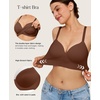 image:imagePopilush Bras for Women No Underwire Seamless Wireless Support Bra Full Coverage Comfort T Shirt BraletteBrown