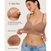 image:imagePopilush Bras for Women No Underwire Seamless Wireless Support Bra Full Coverage Comfort T Shirt BraletteCoffee